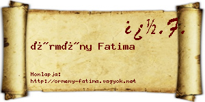 Örmény Fatima névjegykártya